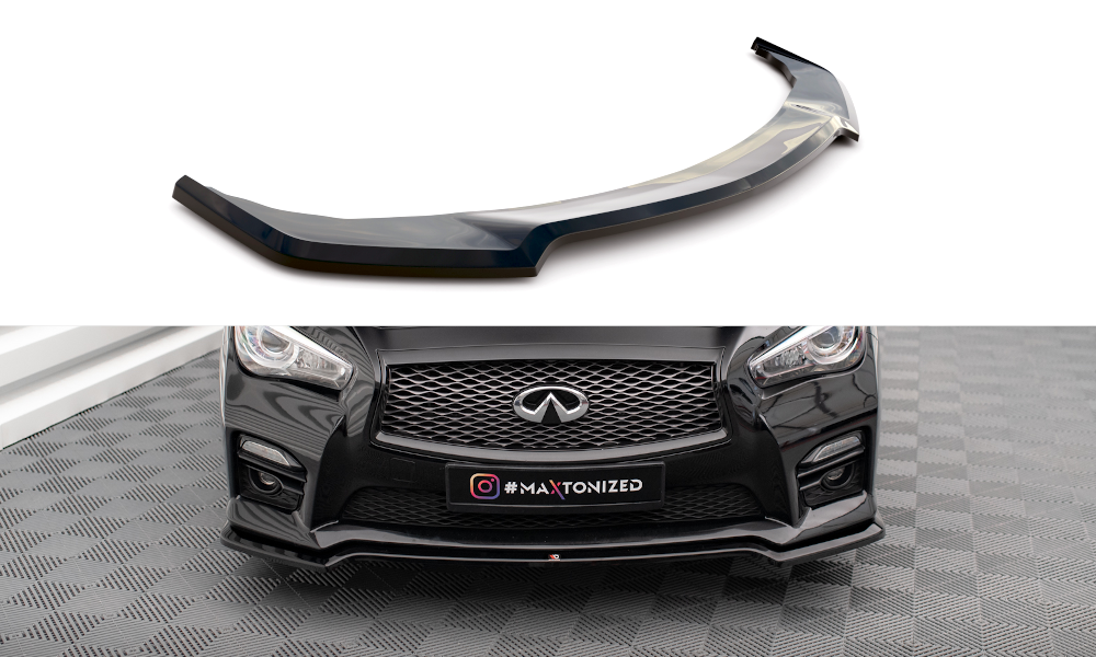 Frontlippe V.1 passend für Infiniti Q50 S Mk1 schwarz Hochglanz
