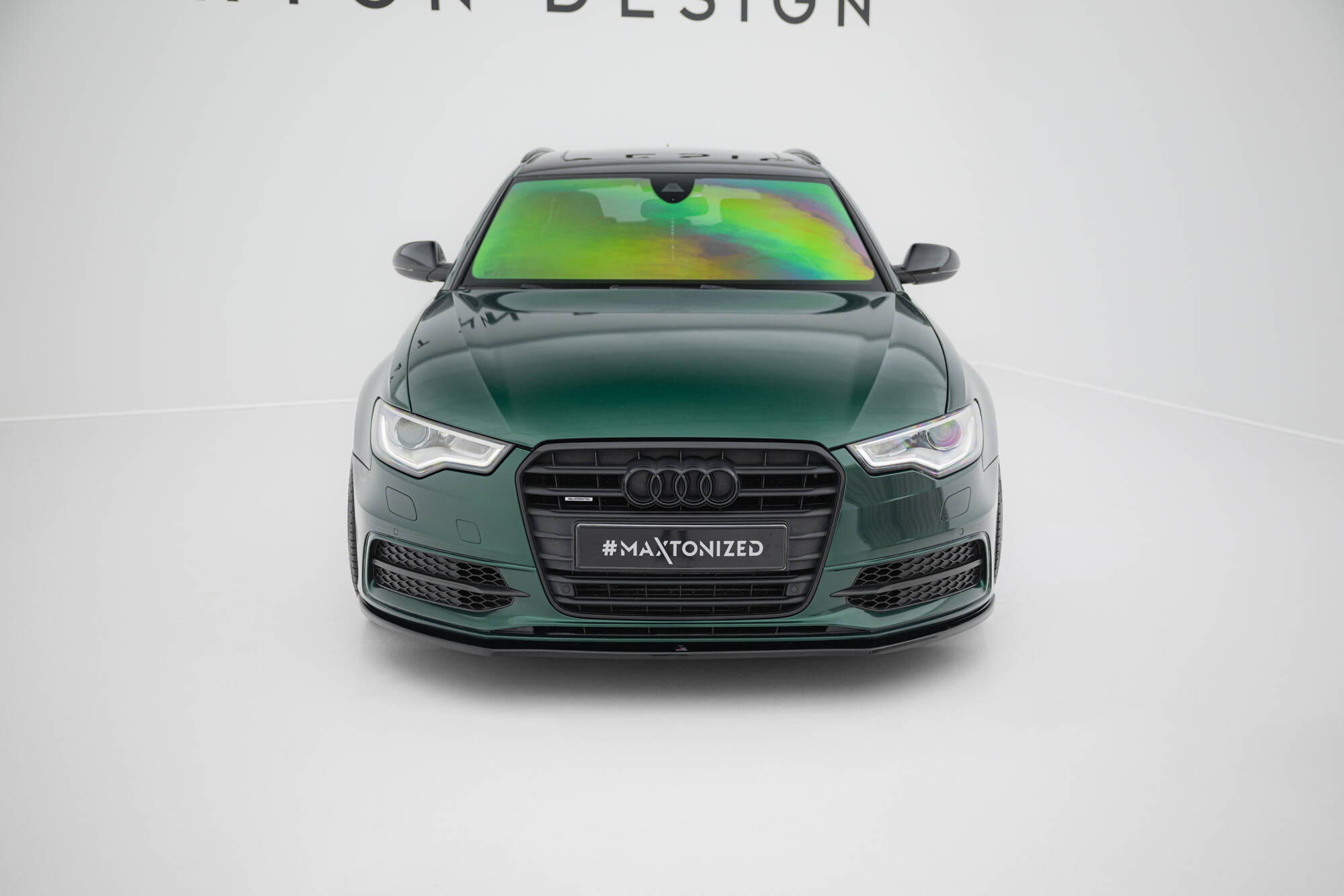 Street+ Spoilerlippe Front Ansatz V.1 passend für Audi S6 / A6 S-Line C7 schwarz Hochglanz