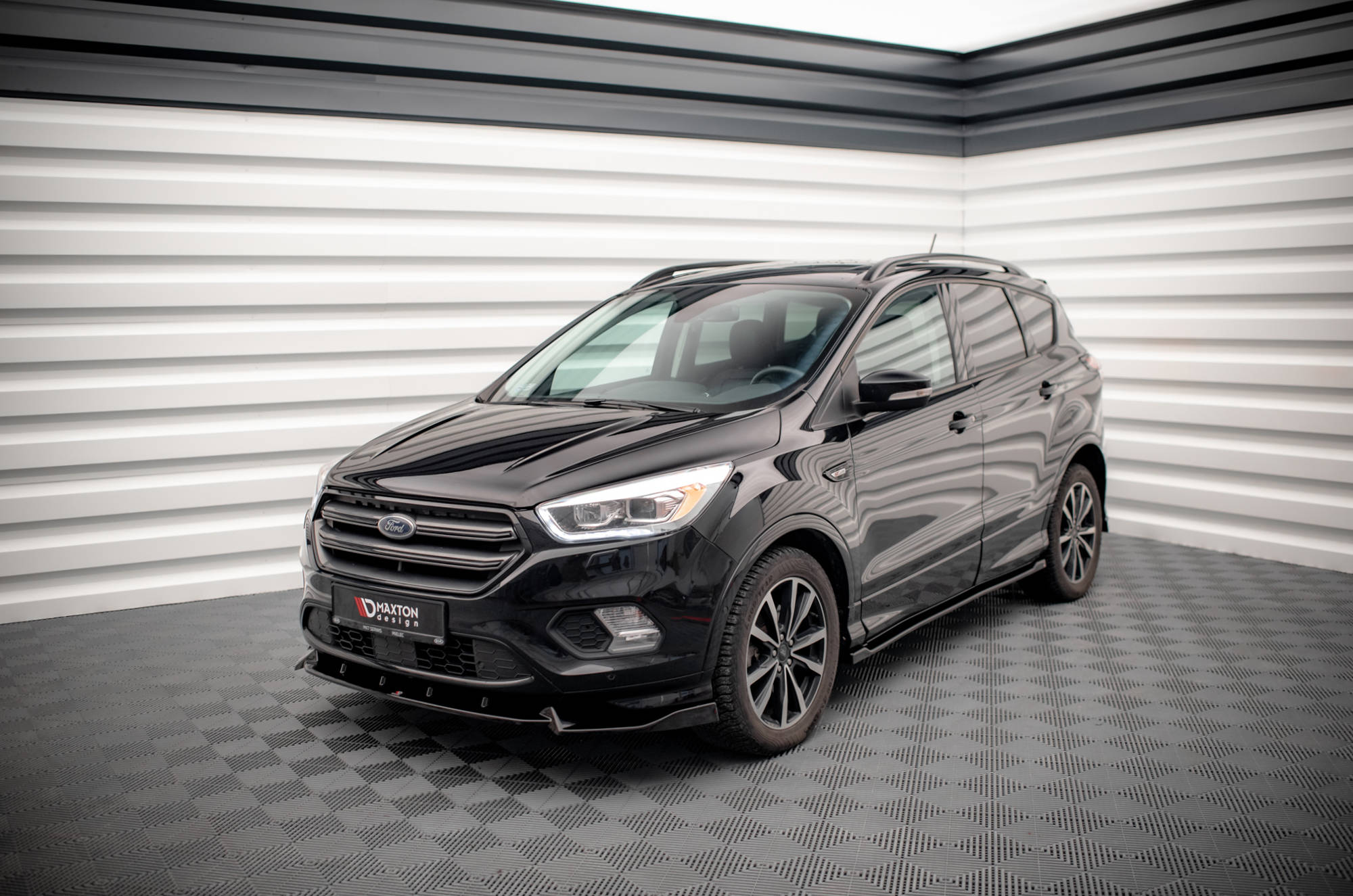 Street+ Seitenschweller Leisten passend für Ford Escape ST-Line Mk3 schwarz Hochglanz