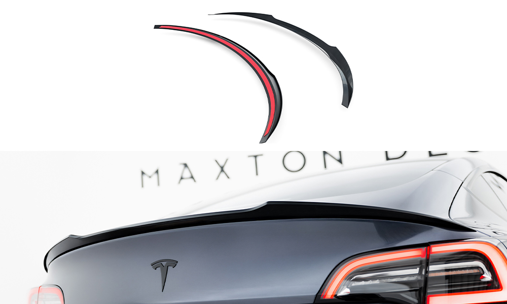 Heckspoiler Lippe passend für Tesla Model 3 schwarz Hochglanz