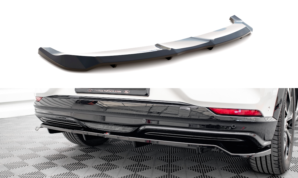 Street+ Mittlerer Diffusor RACE Heck Ansatz passend für Ford Mustang Mach-E Mk1 schwarz Hochglanz