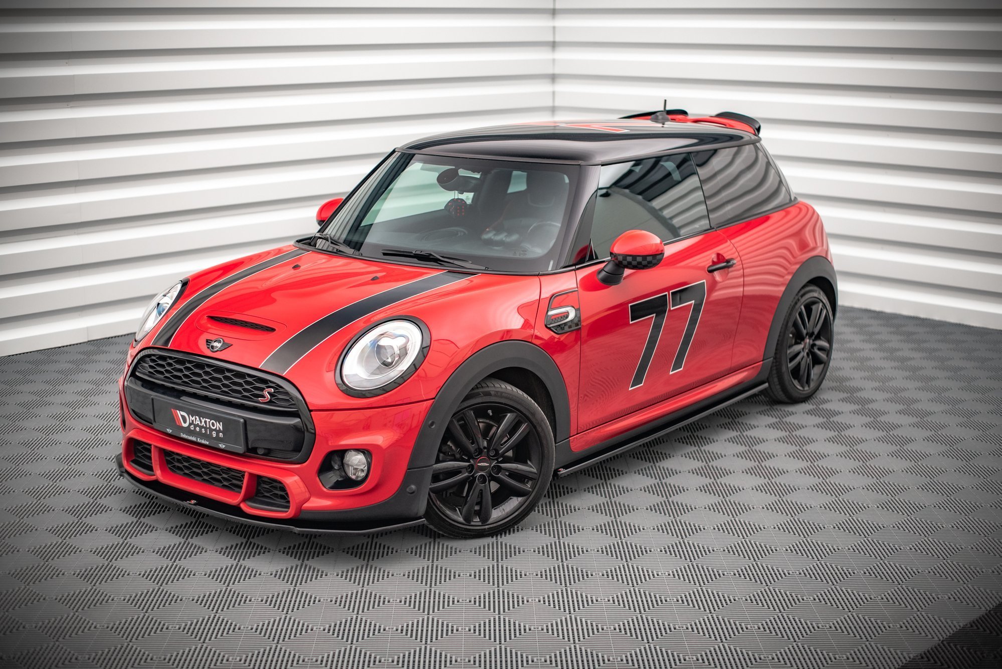 Street+ Spoilerlippe Front Ansatz passend für Mini Cooper S John Cooper Works F56 schwarz Hochglanz