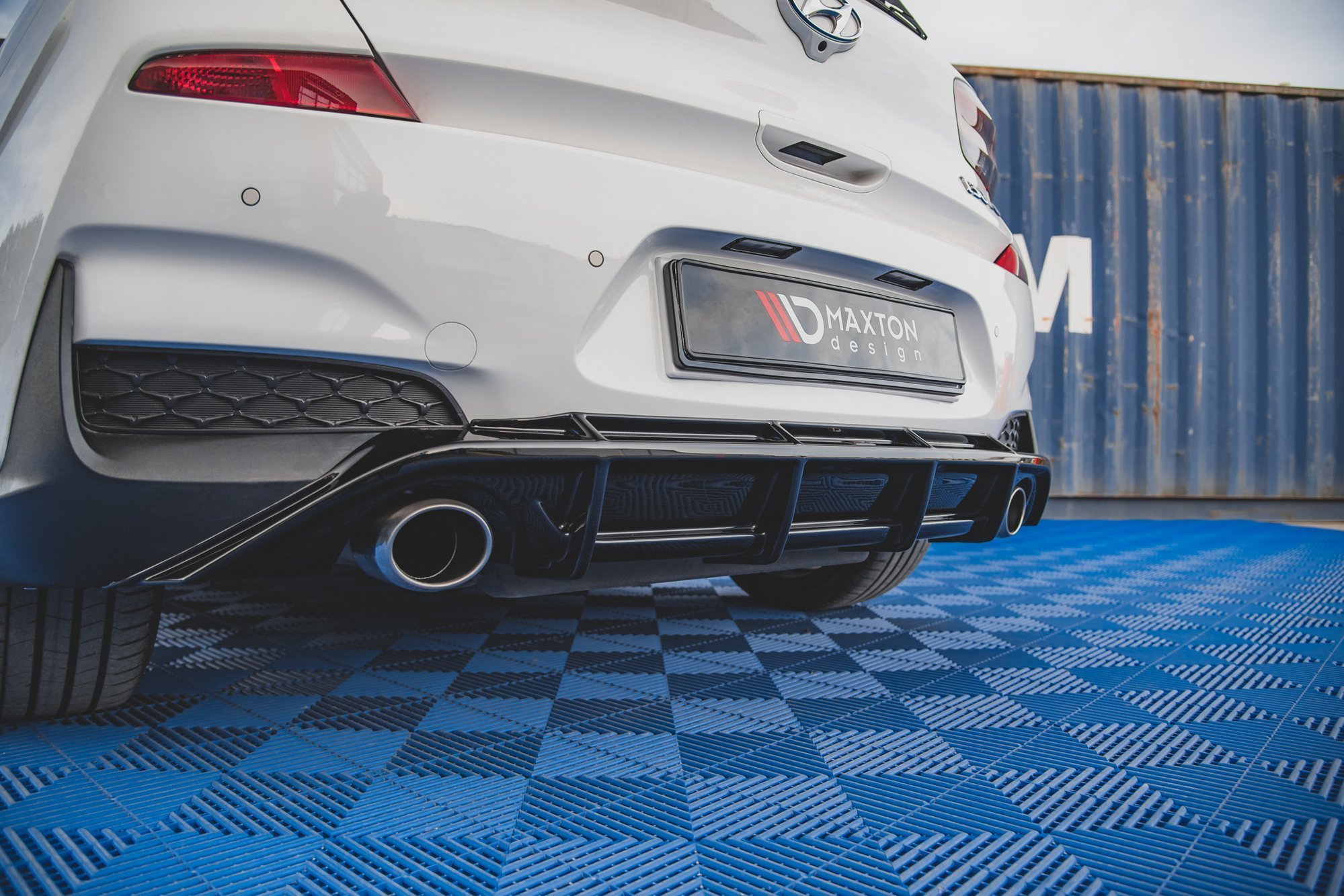 Street+ Heck Ansatz Diffusor V.3 passend für Hyundai I30 N Mk3 Hatchback schwarz Hochglanz