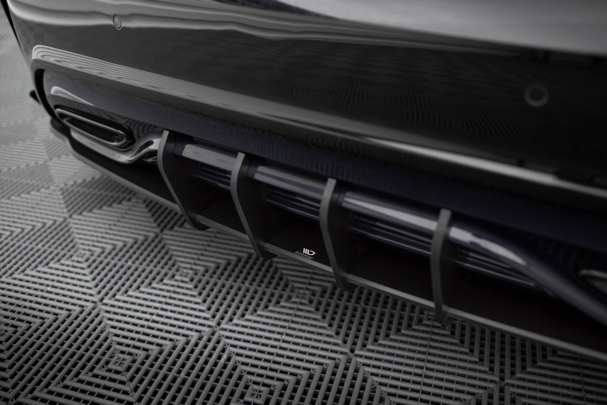 Street Pro Heckschürze Heck Ansatz Diffusor passend für Mercedes A AMG-Line W176 FL rot+ Hochglanz Flaps