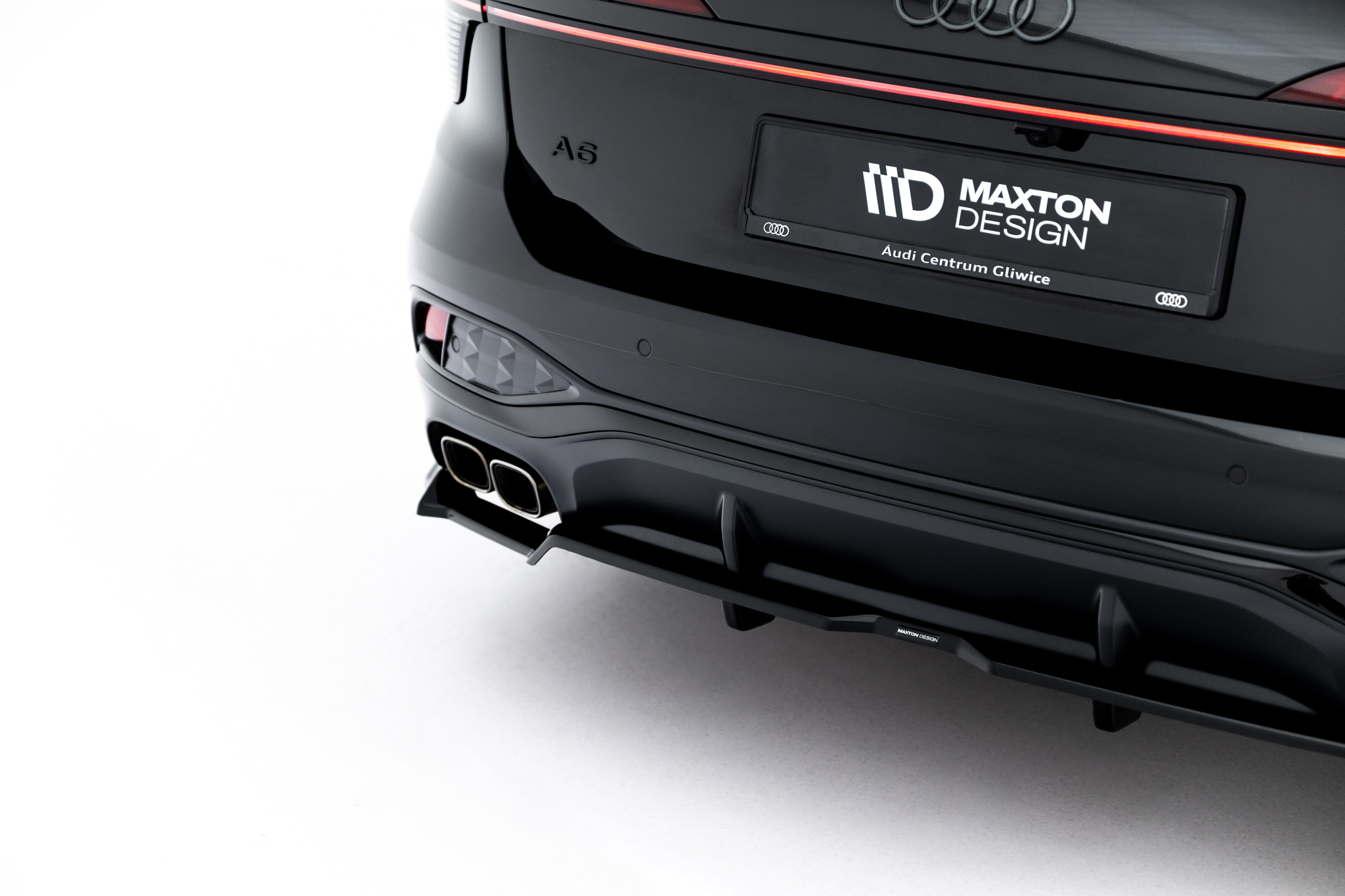 Street+ Mittlerer Diffusor RACE Heck Ansatz V.1 passend für Audi A6 S-Line C9 schwarz Hochglanz