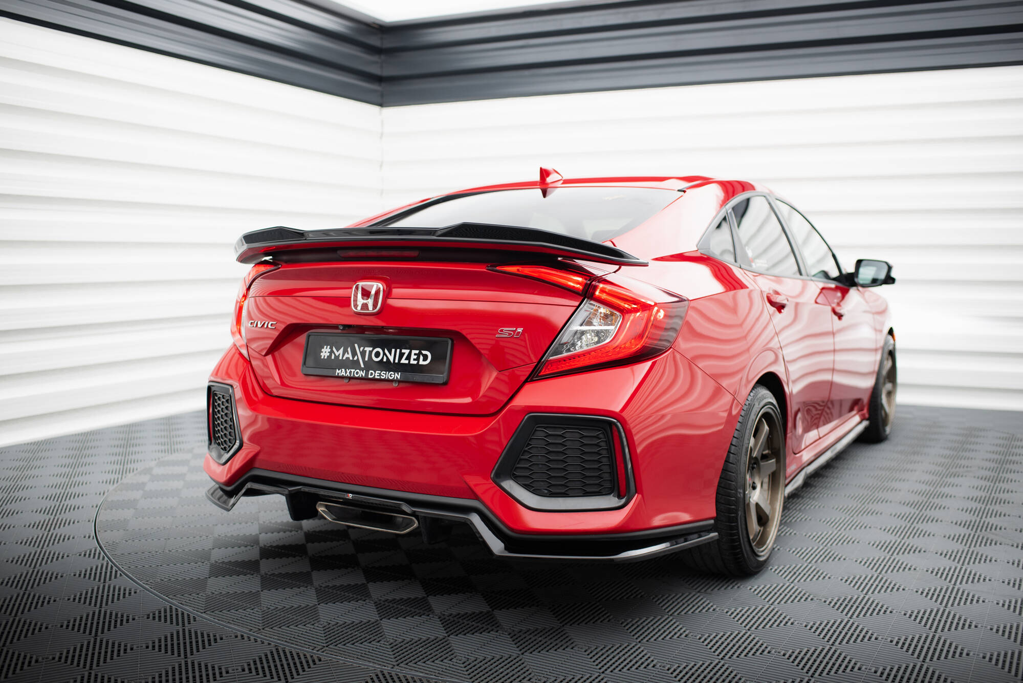 Heck Spoiler Aufsatz Abrisskante 3D passend für Honda Civic SI Mk10 schwarz Hochglanz
