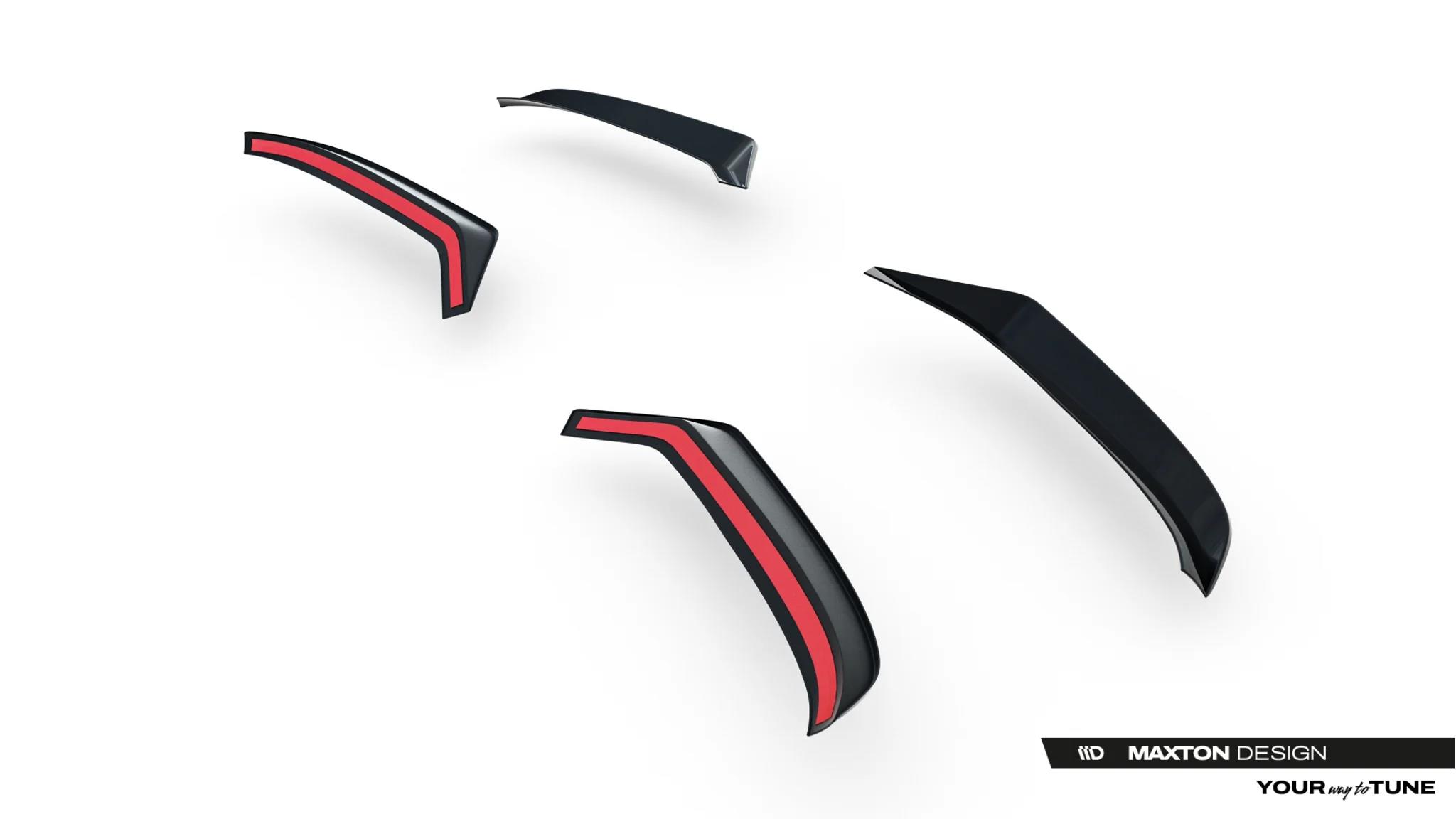 Heckspoiler Lippe passend für VW Transporter T7 / Ford Transit Custom Mk2 schwarz Hochglanz