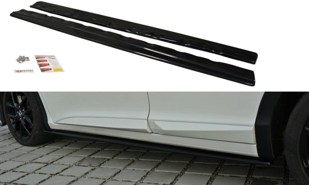 Seitenschweller Ansatz für Honda Civic Mk9 Facelift schwarz matt